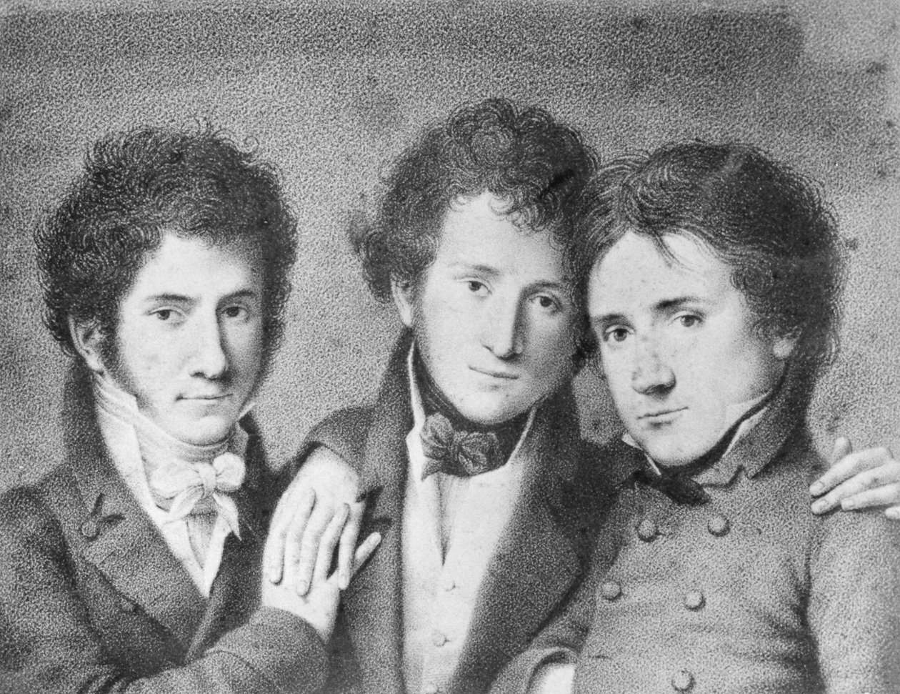 Portraits of Filippo Ugoni (1794-1877), Andrea Tonelli (1793-1859), and Giovita Scalvini (1791-1843), Italian patriots بواسطة غير معروف غير معروف