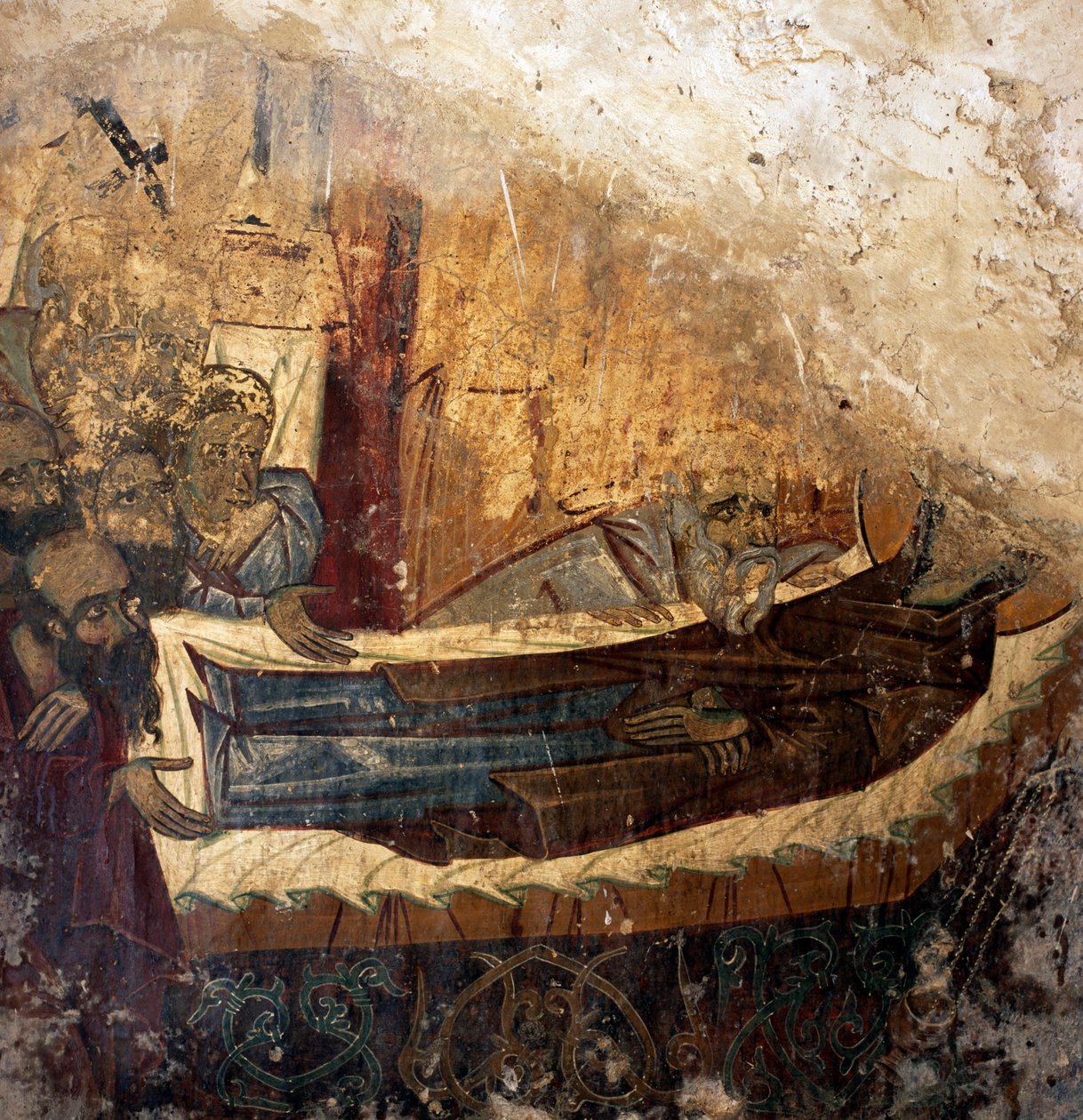 Remains of fresco in Byzantine church of Agios Georgios Xifoforos, Apodoulou, Crete, Greece (photo) بواسطة غير معروف غير معروف