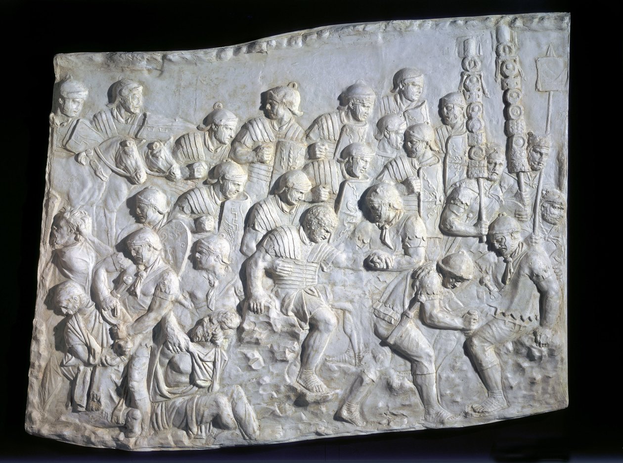Roman First aid being given to a Roman soldier, Trajans frieze بواسطة غير معروف غير معروف