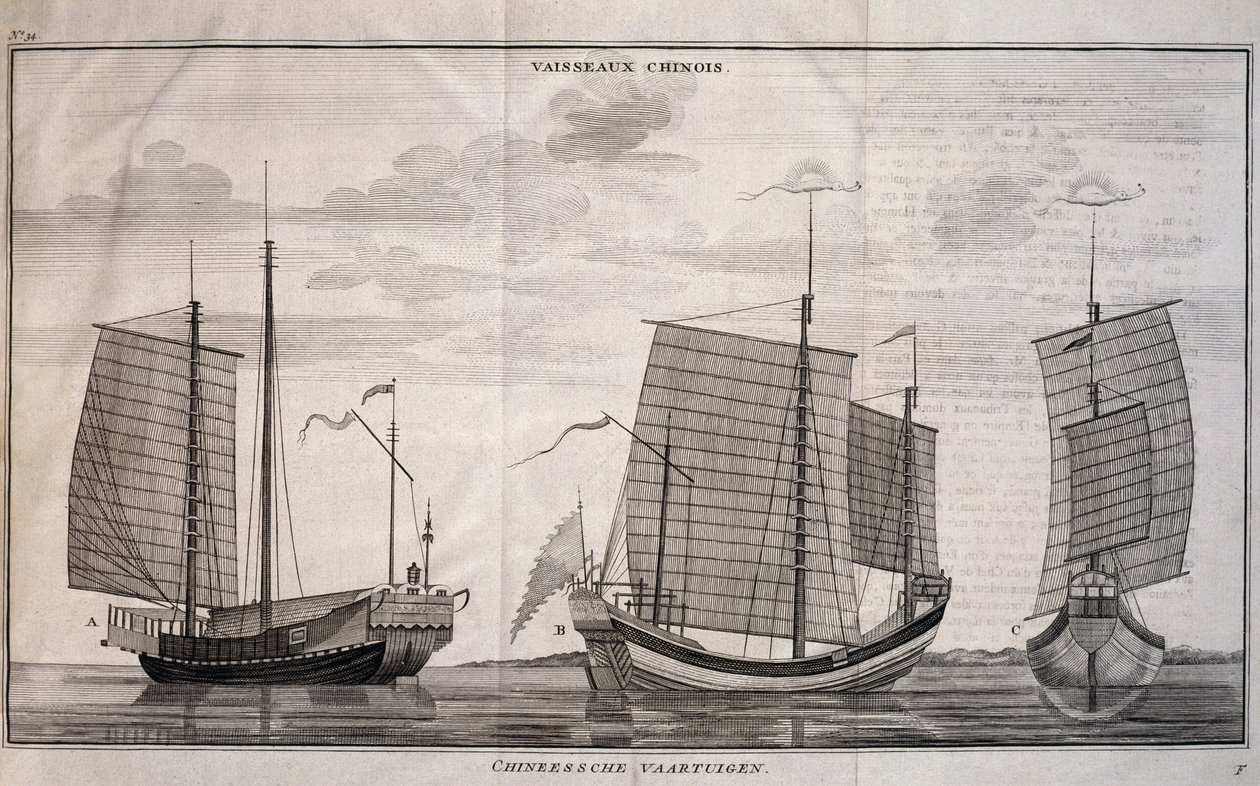 Sailing boats in Macao, engraving بواسطة غير معروف غير معروف