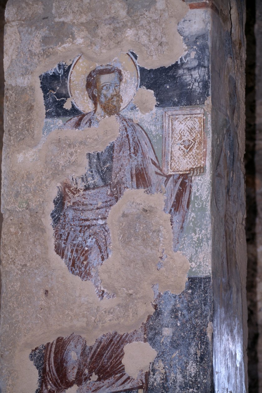 Saint, fresco in church of Agios Nikolaos, Byzantine city of Mystras (UNESCO World Heritage List بواسطة غير معروف غير معروف