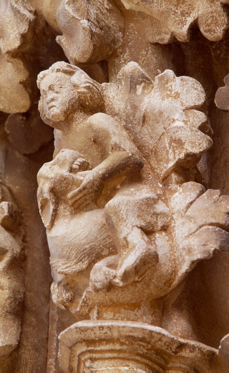 Spain, Navarre, Ujue, Church of Santa Maria, Architectural detail بواسطة غير معروف غير معروف