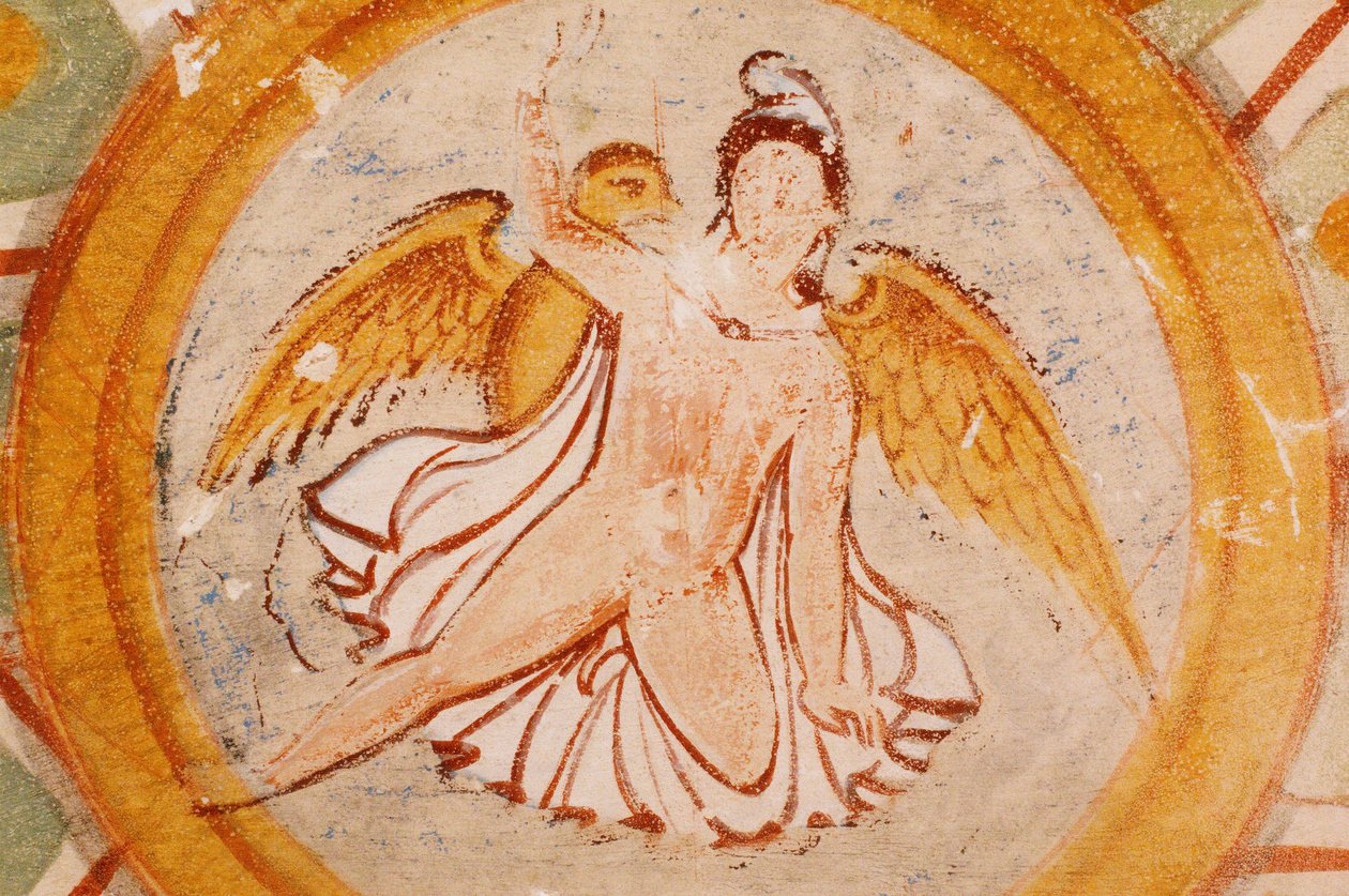 Syria, Palmyra, Valley of Tombs, Hypogeum fresco of angel in tomb of three brothers بواسطة غير معروف غير معروف