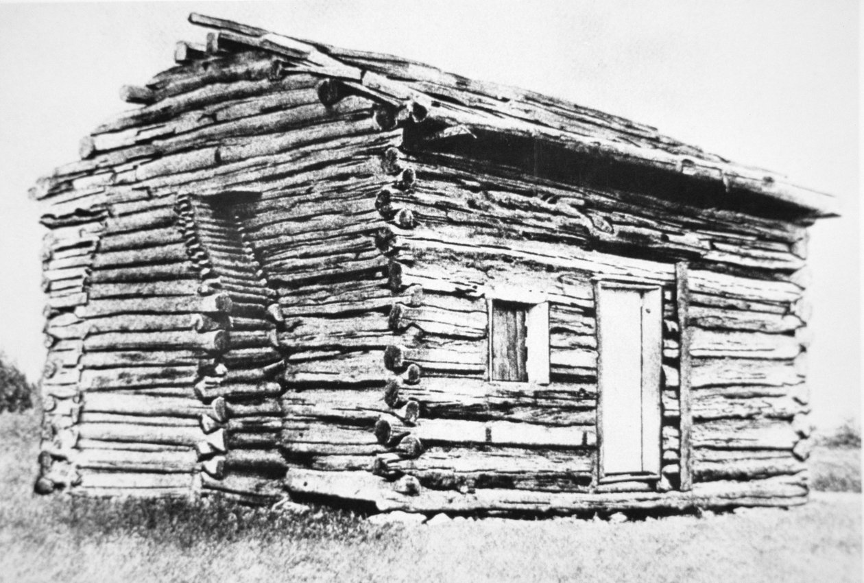 The Log Cabin in which Abraham Lincoln was born in (b/w photo) بواسطة غير معروف غير معروف