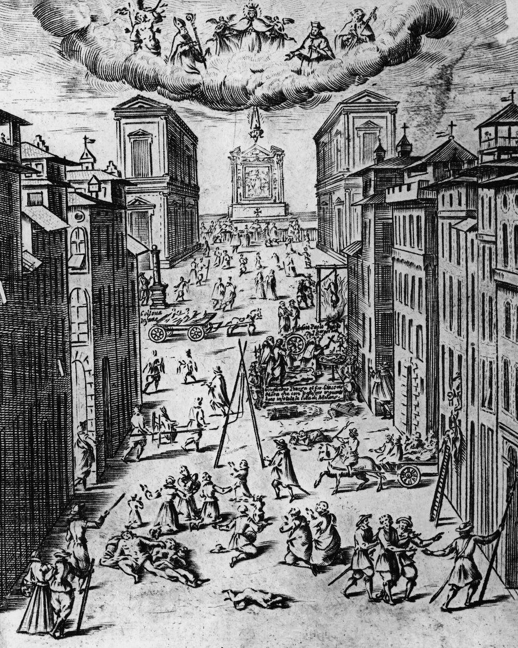 The plague in Milan in 1630, etching, Italy بواسطة غير معروف غير معروف