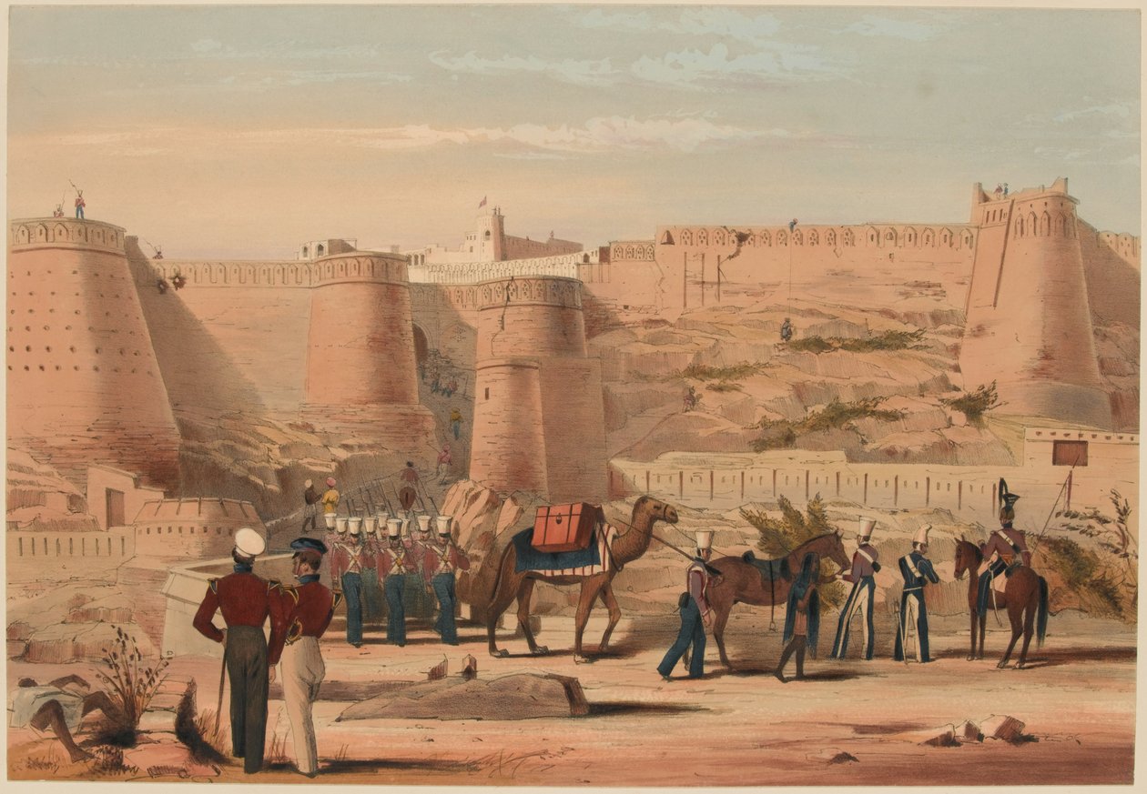 "اقتحام Ghuznee: The Morning after the Action" ، 23 يوليو 1839 (لون ليثو) بواسطة الملازم توماس (بعد) وينجيت