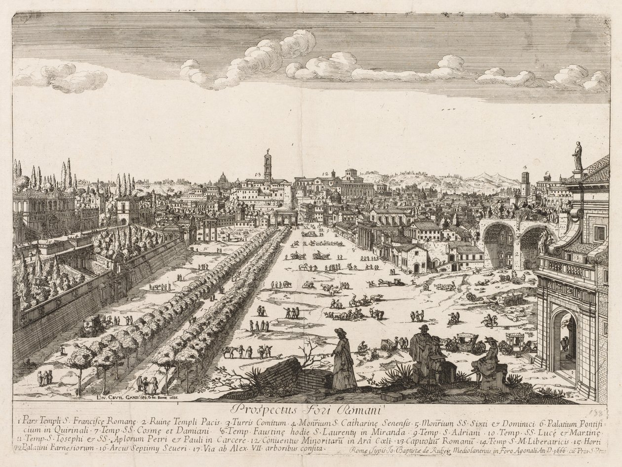 المنظر من روما LOCURI Rome Insignes [دور] ، 1666. بواسطة ليفين كرويل
