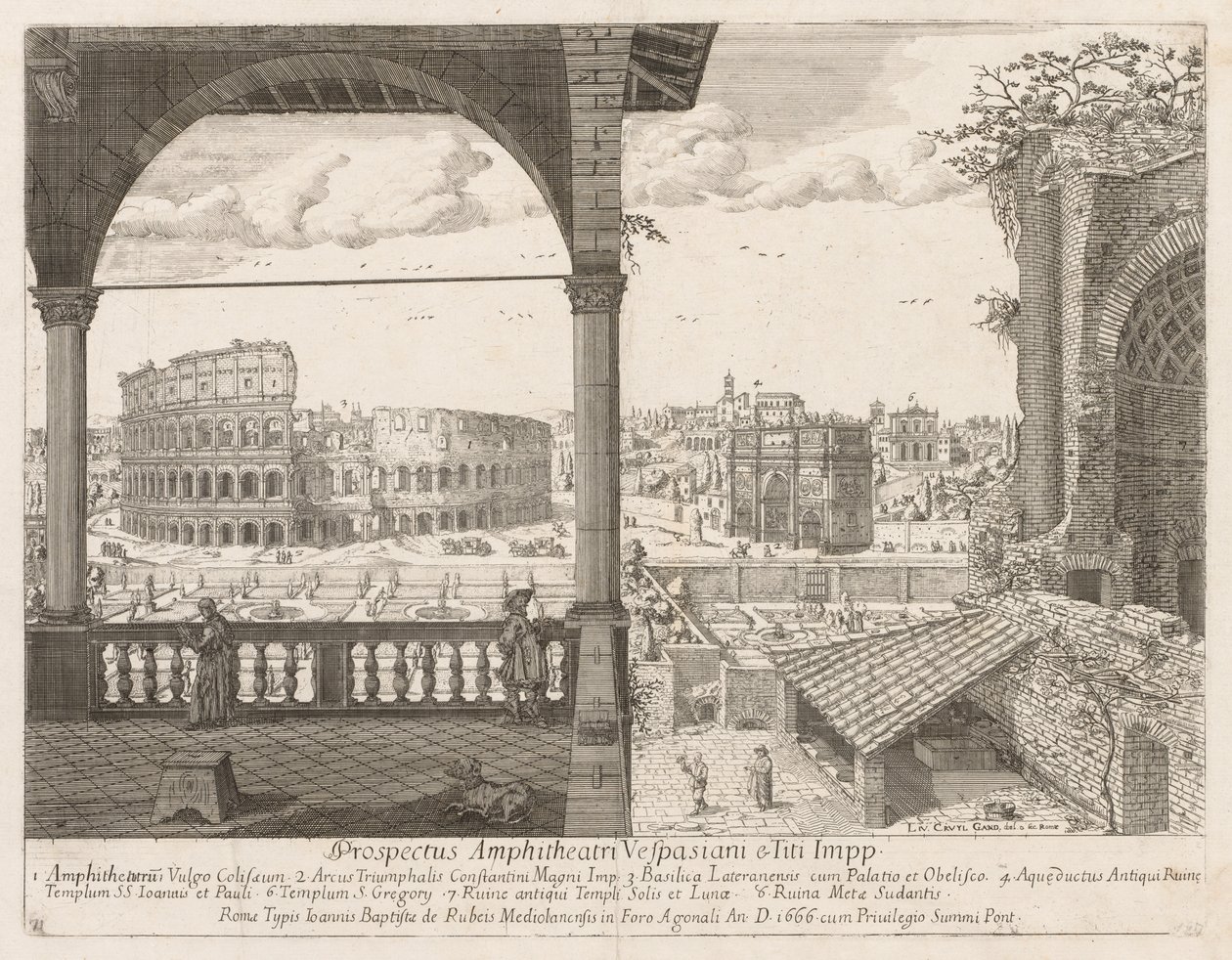 Il Colosseo di Costantino من لاركو المحتمل LOCURI Rome Insignes [دور] ، 1666. بواسطة ليفين كرويل
