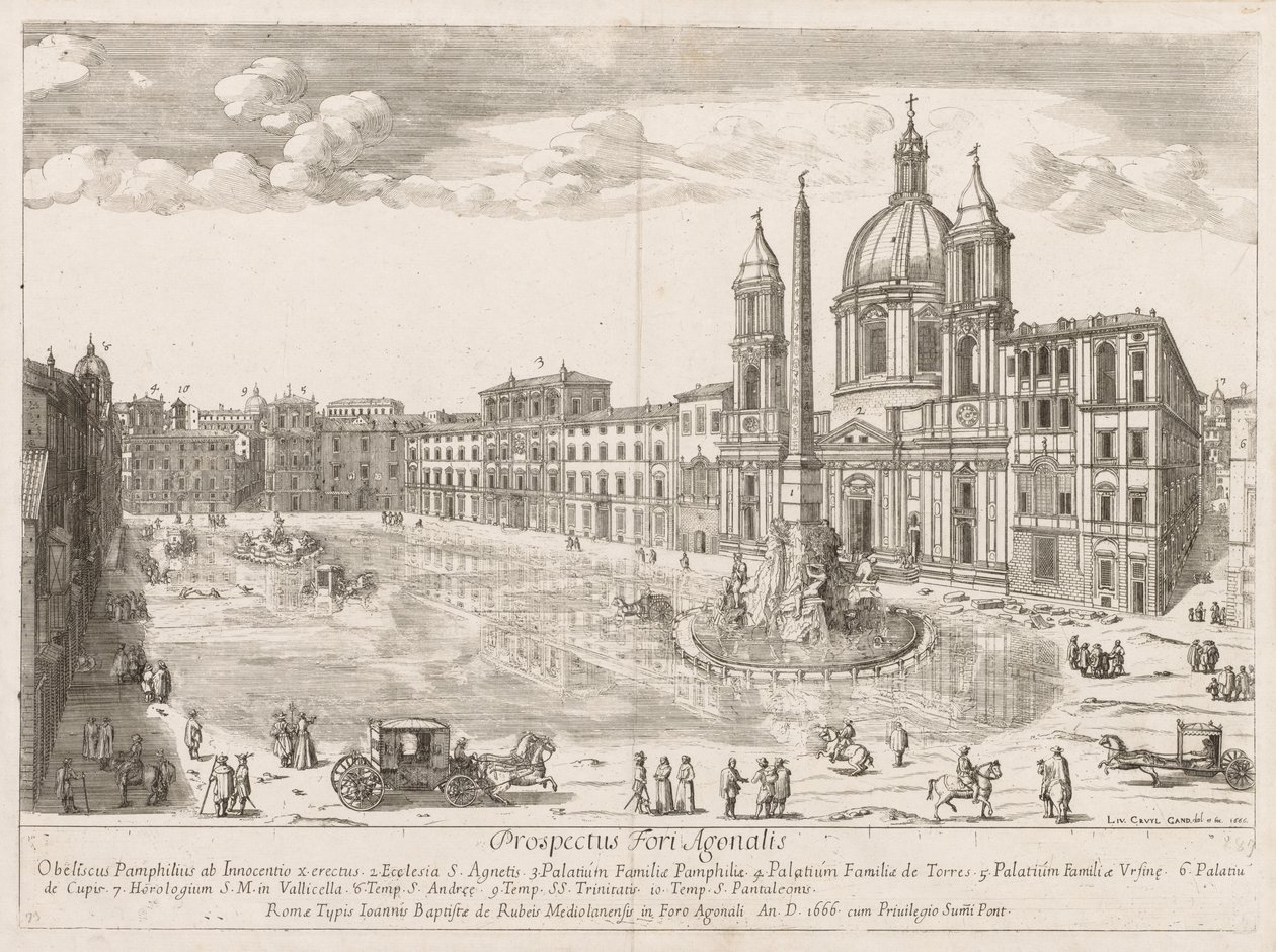 ساحة نافونا من آفاق LOCURI Rome Insignes [دور] ، 1666. بواسطة ليفين كرويل