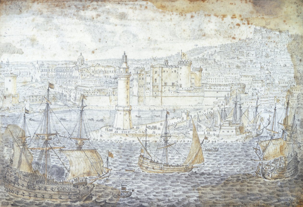 منظر لنابولي ، بقلم ليفين كرويل (1640-1720) ، إيطاليا بواسطة ليفين كرويل
