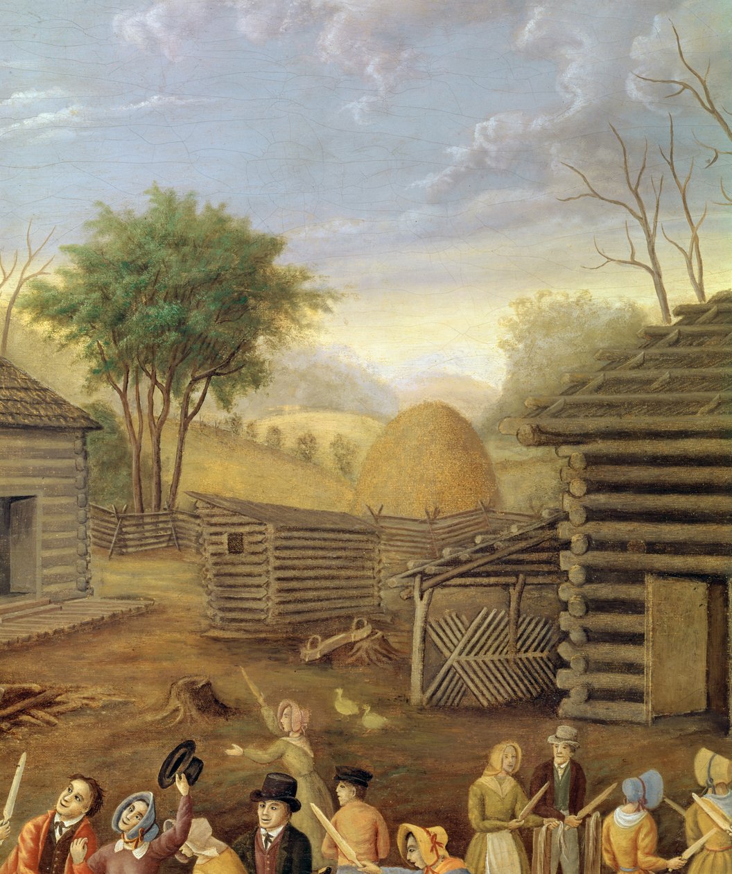 لينتون بارك Flax Scutching Bee ، 1885 ، التفاصيل بواسطة لينتون بارك