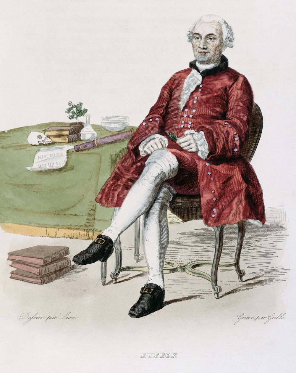 Monsieur de Buffon (1707-88) توضيح من "Le Plutarque Francais" بواسطة E.Mennechet ، 1835 بواسطة أسد