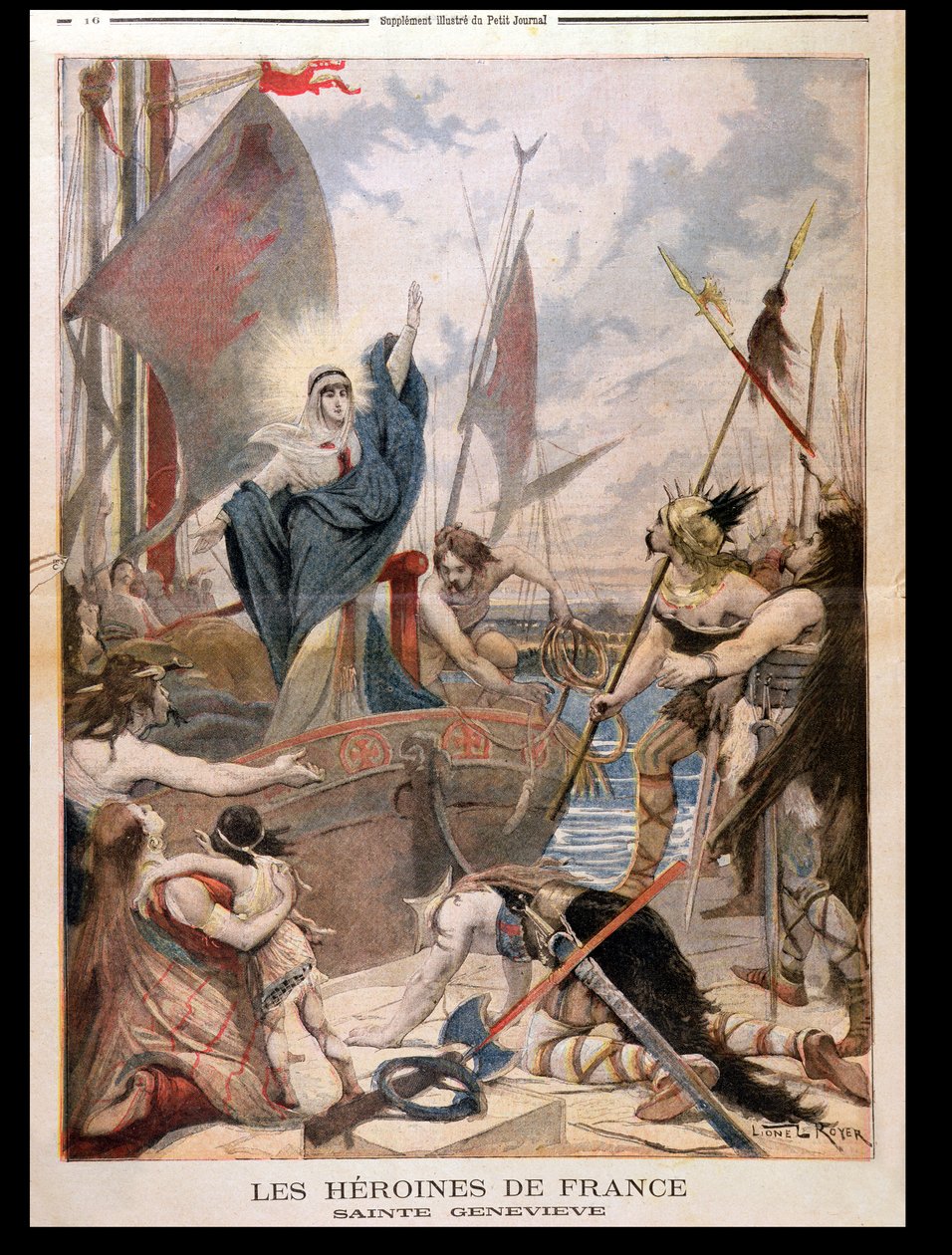 سانت جينيفيف ، من سلسلة عن بطلات فرنسا في `` Le Petit Journal &39;&39; ، 1896 بواسطة ليونيل نويل روير