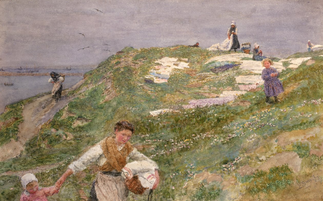تبييض الكتان - Le Portel ، قبل عام 1896 (مرحاض على ورق) بواسطة ليونيل بيرسي سميث