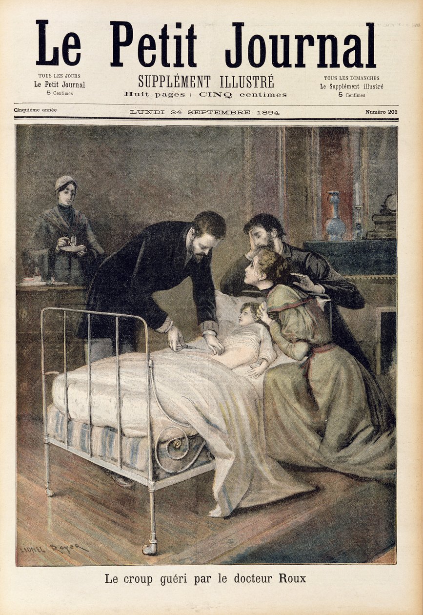 المجموعة عالجها الطبيب رو ، توضيح من "لو بيتيت جورنال" ، 24 سبتمبر 1894 بواسطة ليونيل روير