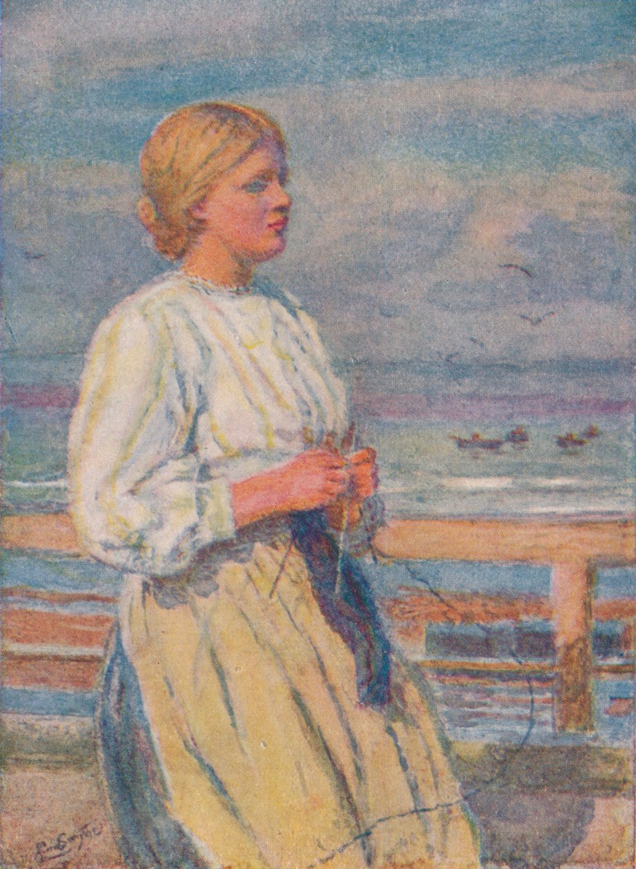 فتاة الحياكة ، c1917 ، 1919 بواسطة ليونيل بيرسي سميث