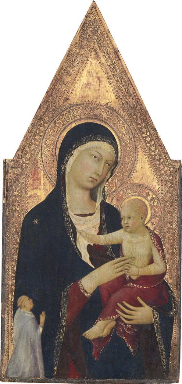 مادونا والطفل مع متبرع ، 1325-30 (درجة الحرارة على اللوحة) بواسطة ليبو ميمي