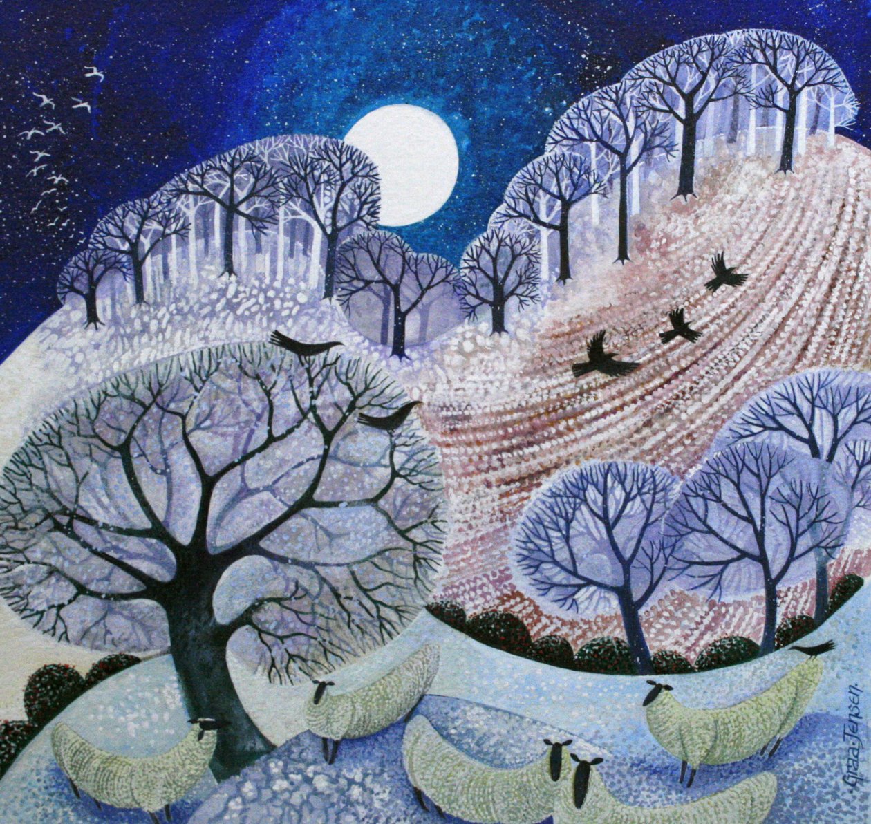 First Snow Surrey Hills (حبر أكريليك) _ بواسطة ليزا جراا جنسن