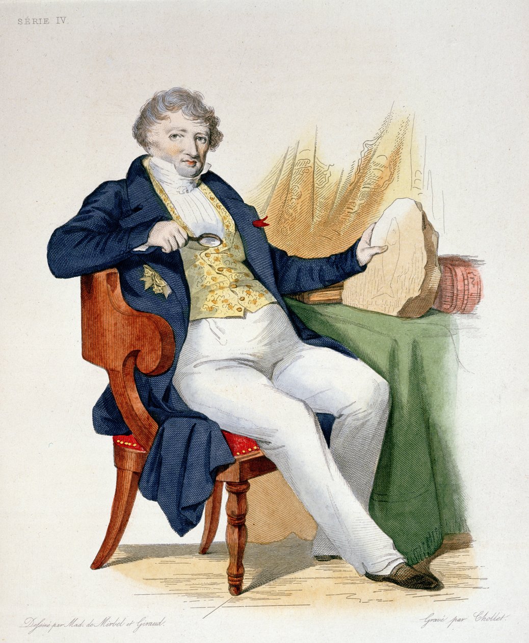 جورج كوفييه (1769-1832) رسم توضيحي من لو بلوتاركيه فرانسيس بواسطة إي. مينشيت ، محفور بواسطة شوليه ، 1835 بواسطة Lizinska Aimee Zoe de Mirbel