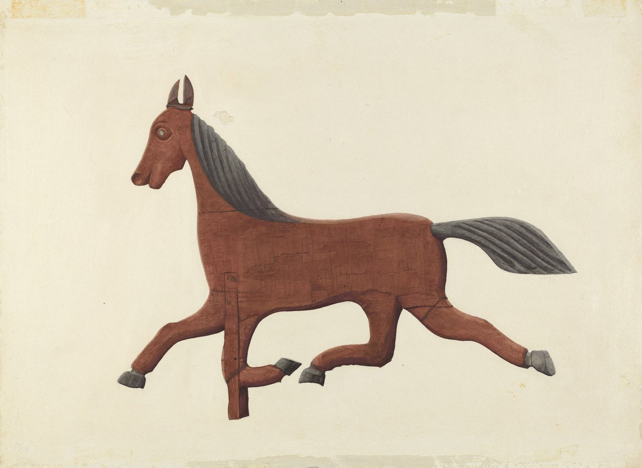 ريشة طقس الخيل ، ربما عام 1938. بواسطة لويد بروم