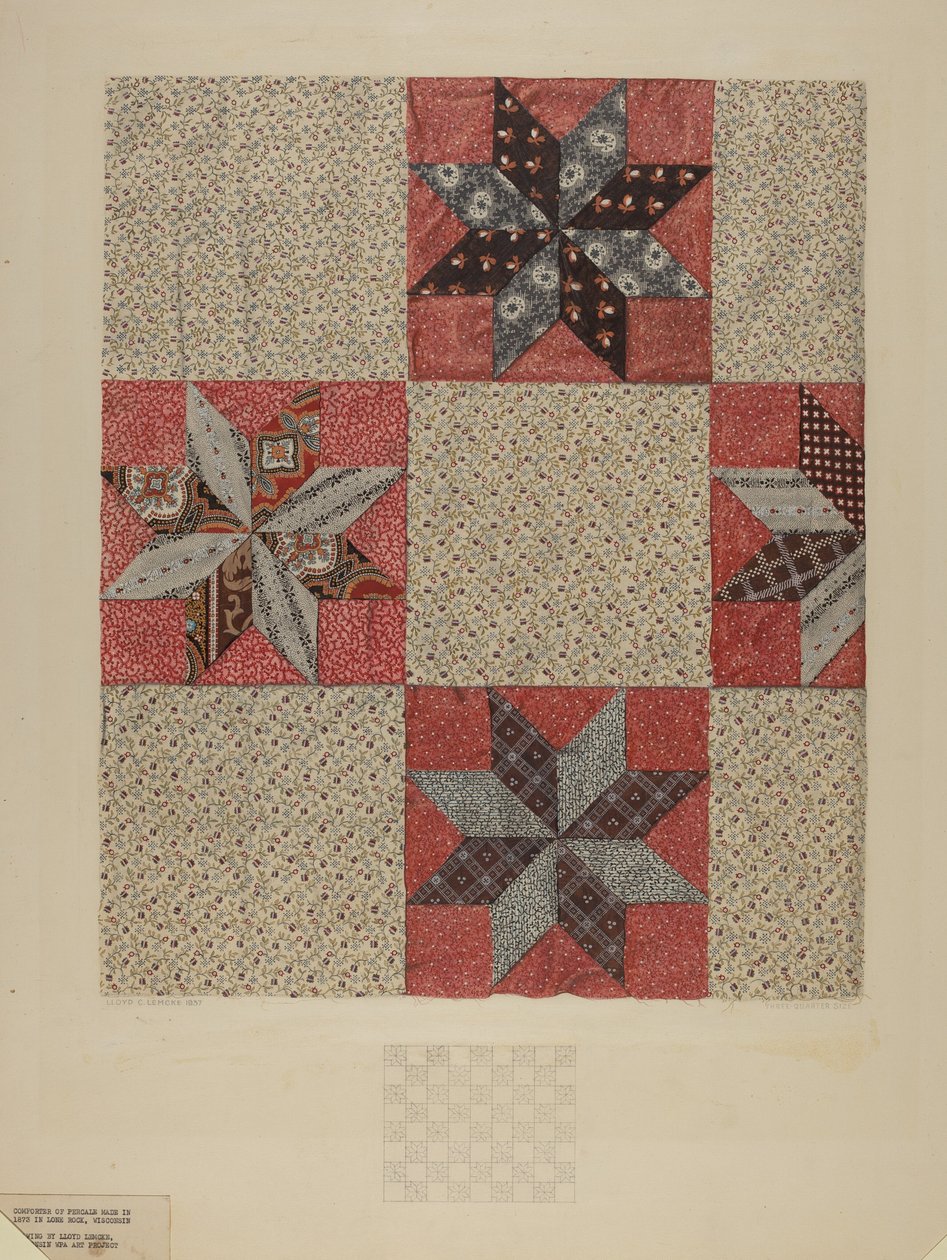 ستار ديزاين لحاف ، c. 1937. بواسطة لويد تشارلز ليمكي