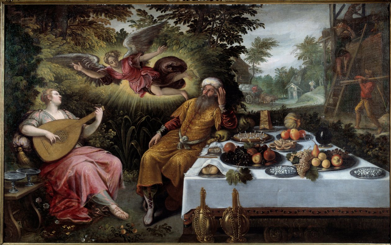 غرور الغنى أو البؤس الكئيب. لوحة لودوفيكو بوزوسيراتو (1550-1610) بواسطة Lodewijk Toeput