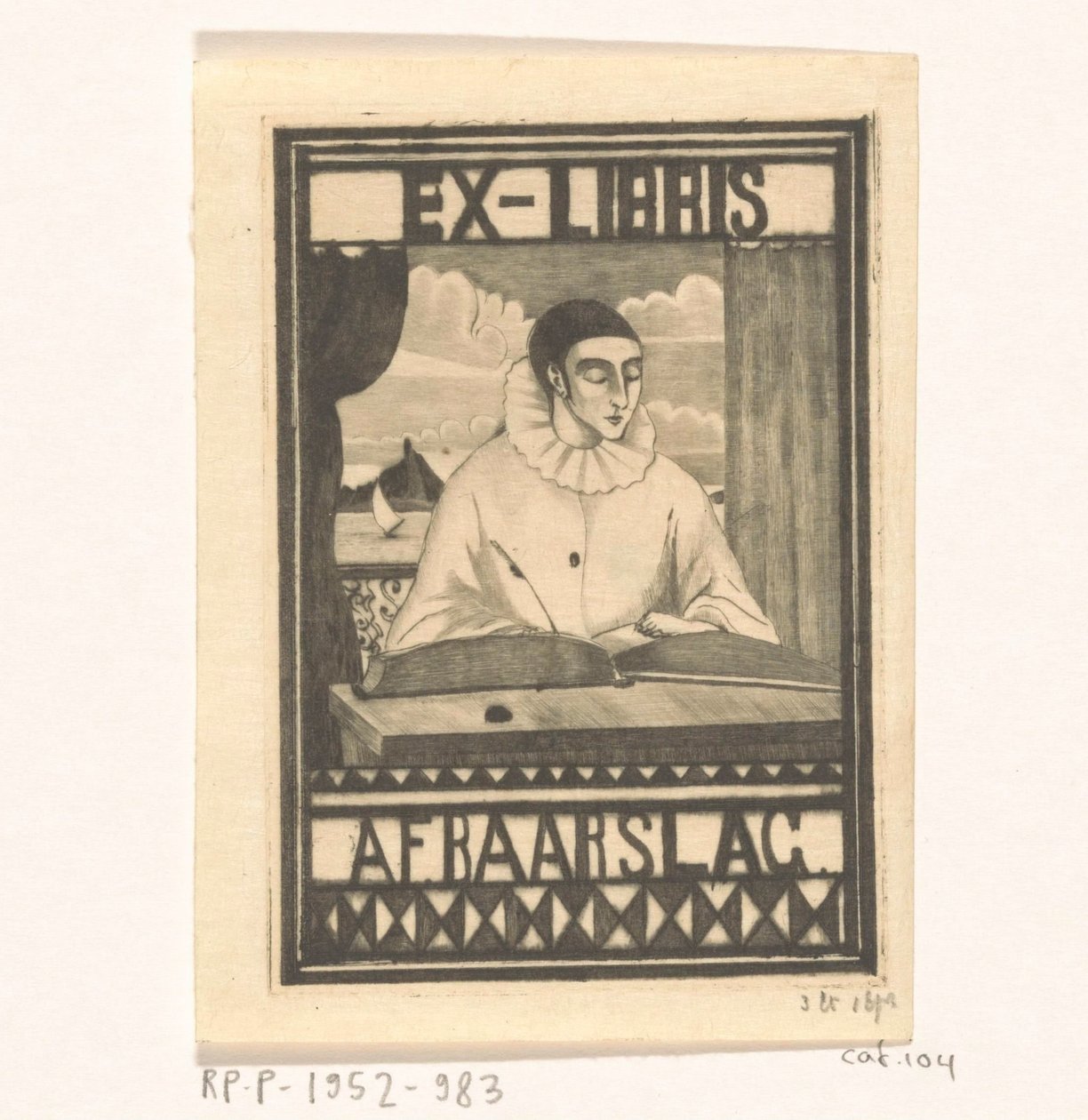 السابق libris بواسطة A.F. Baarslag بواسطة لوديويجك شلفهوت (توقيع الفنان)