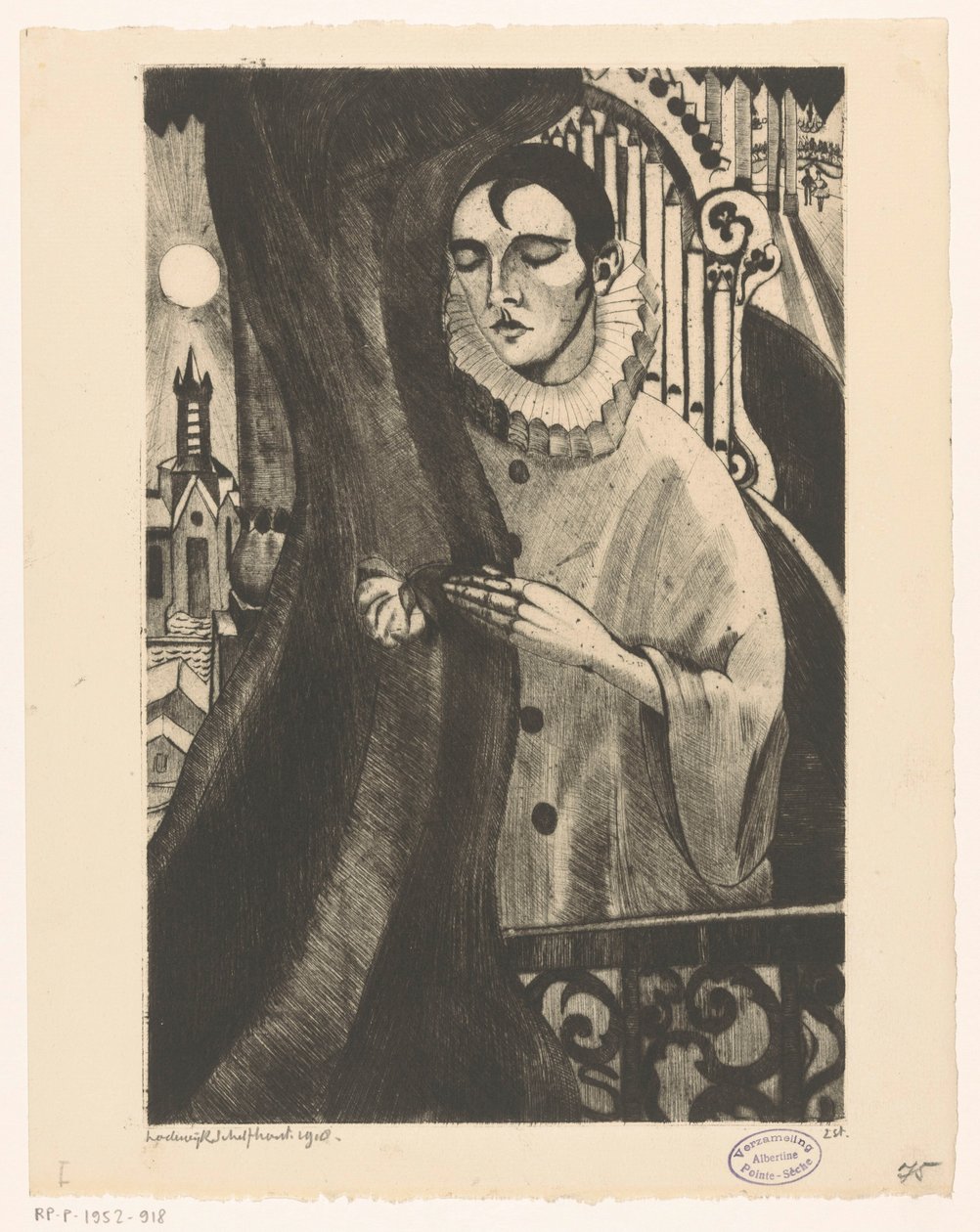 Pierrot II (العنوان الأصلي) بواسطة لوديويجك شلفهوت (توقيع الفنان)