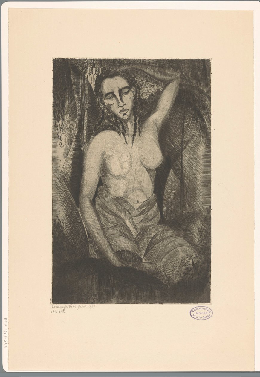 امرأة جالسة Femme Assise (العنوان الأصلي) بواسطة لوديويجك شلفهوت (توقيع الفنان)