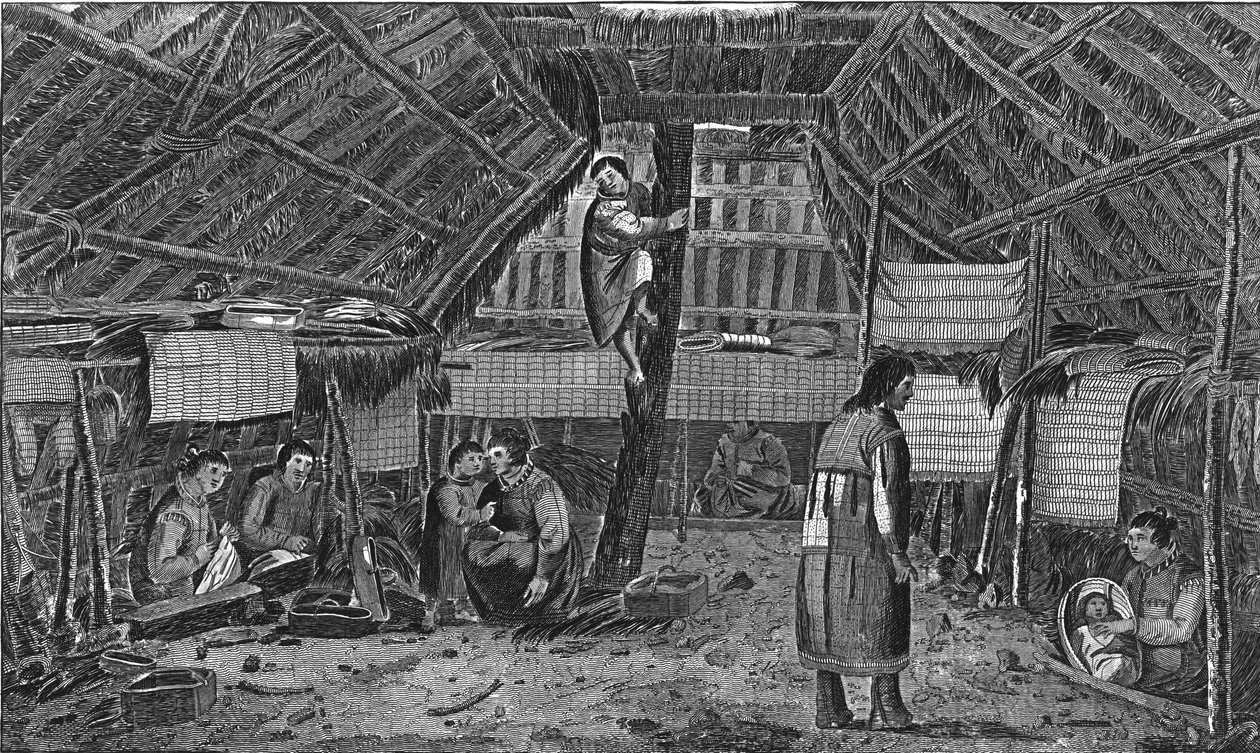"داخل منزل في أونالاشكا" ، 1776-1779. بواسطة النزل