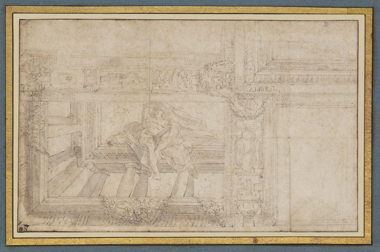 Ignudo ، بعد سقف في الهواء الطلق في Sala di Ulisse ، Palazzo Poggi ، بولونيا بواسطة لودوفيكو كاراشي