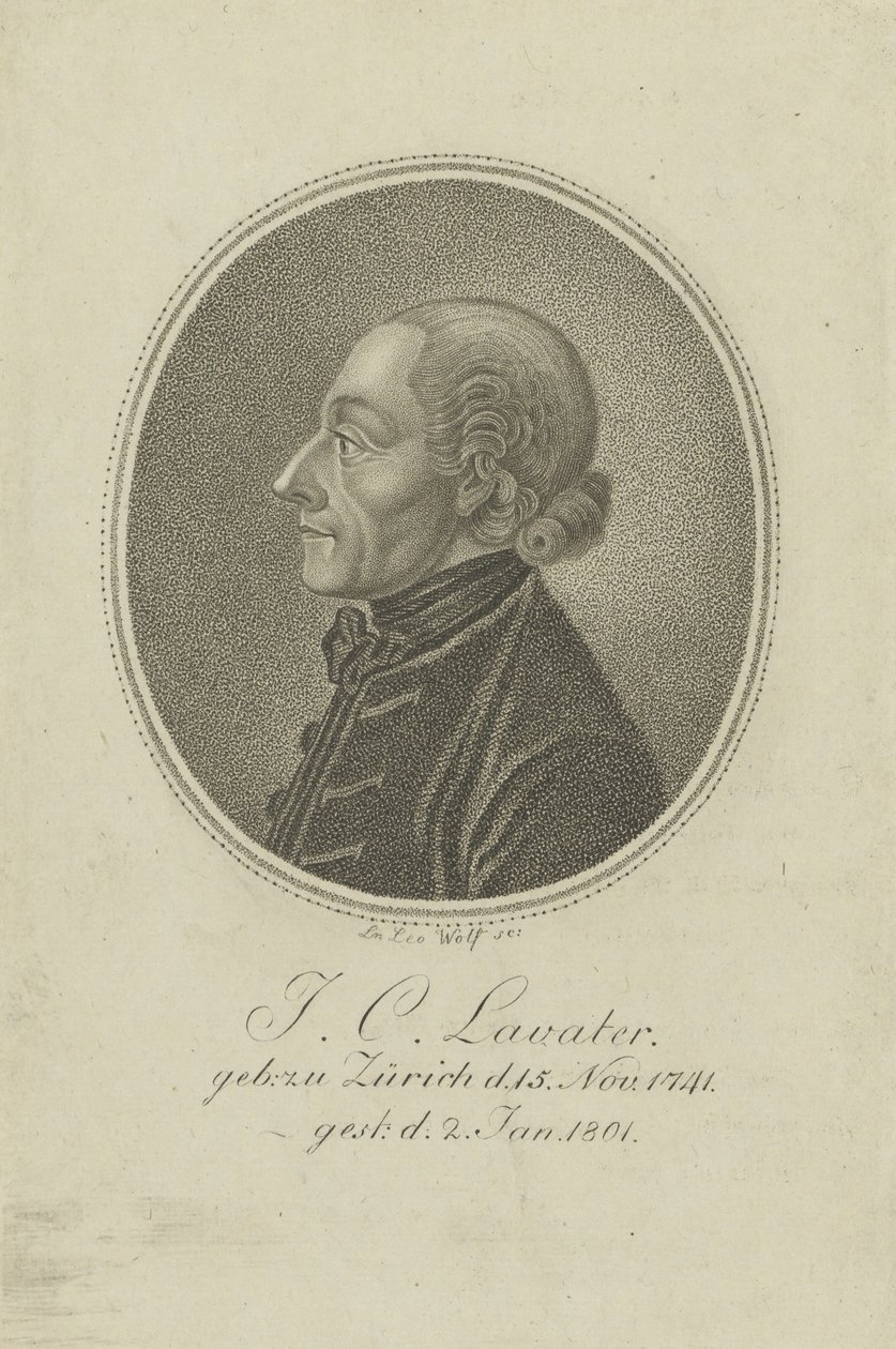 صورة للشاعر والفسيولوجي يوهان كاسبار لافاتر 1741-1801 ، ج. 1810. بواسطة Solver Leo Wolf