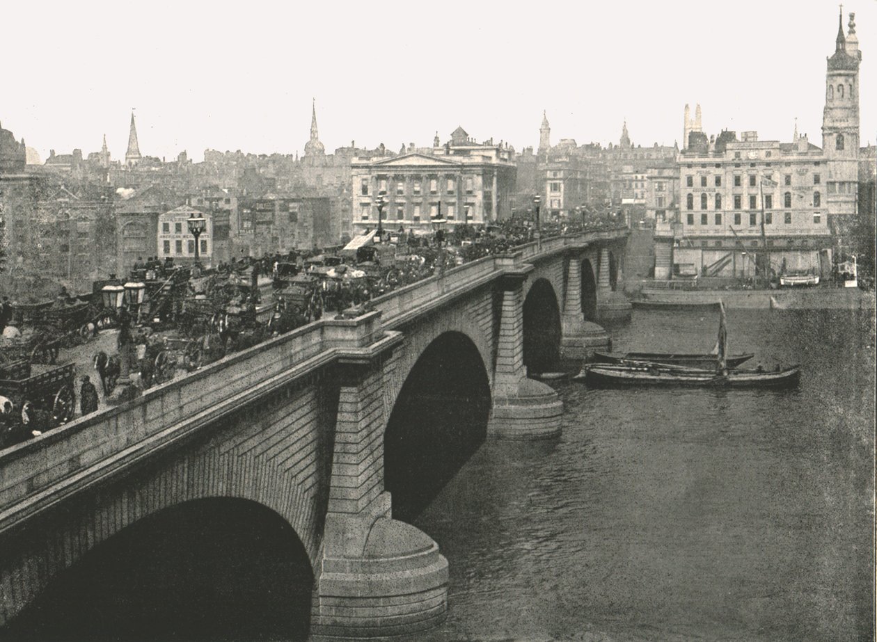 جسر لندن المطل على الشمال ، 1895. بواسطة شركة لندن للصور المجسمة والتصوير