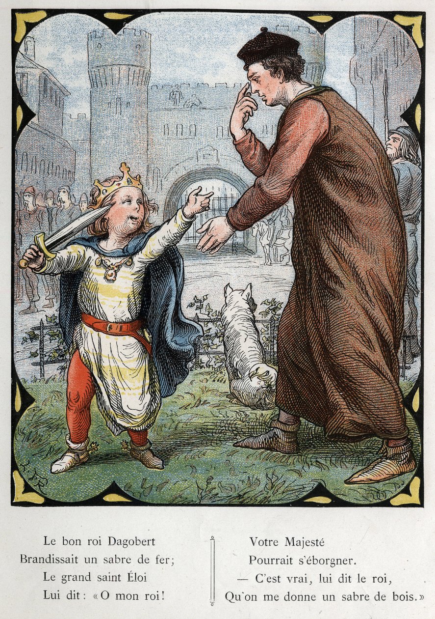 رسم لورنز فروليتش (1820-1908) للأغنية الشعبية "The Good King Dagobert". الطبعة J. Hetzel. حوالي 1880. بواسطة لورنس فروليتش