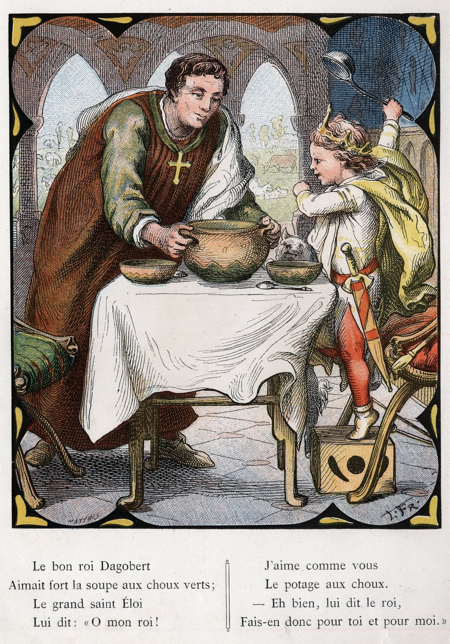 رسم لورنز فروليتش (1820-1908) للأغنية الشعبية "The Good King Dagobert". الطبعة J. Hetzel. حوالي 1880. بواسطة لورنس فروليتش
