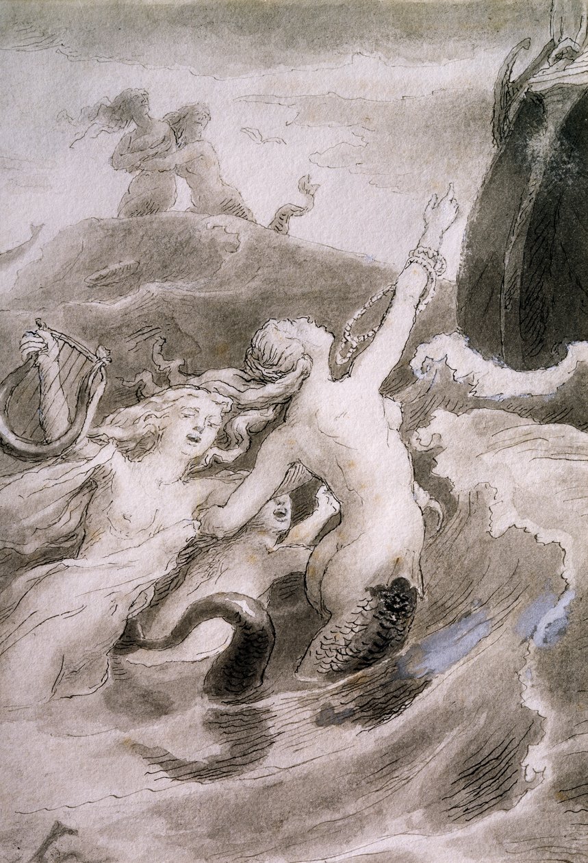 حورية البحر الصغيرة ، رسم لورنز فروليتش (1820-1908) للحكاية الخيالية لهانس كريستيان أندرسن (1805-1875) بواسطة لورنس فروليتش