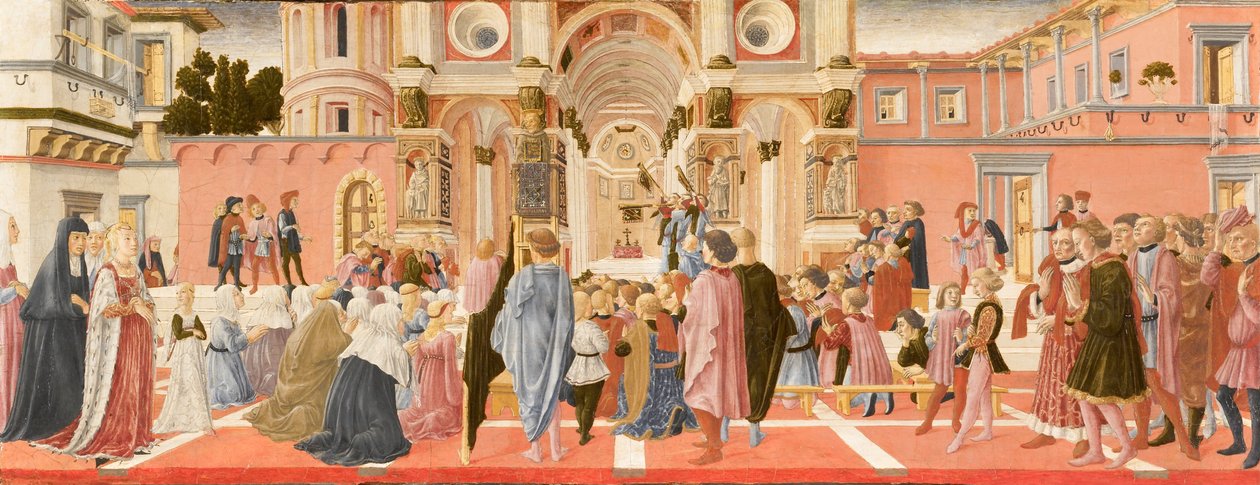 الوعظ القديس برناردينو بواسطة Lorenzo di Pietro Vecchietta
