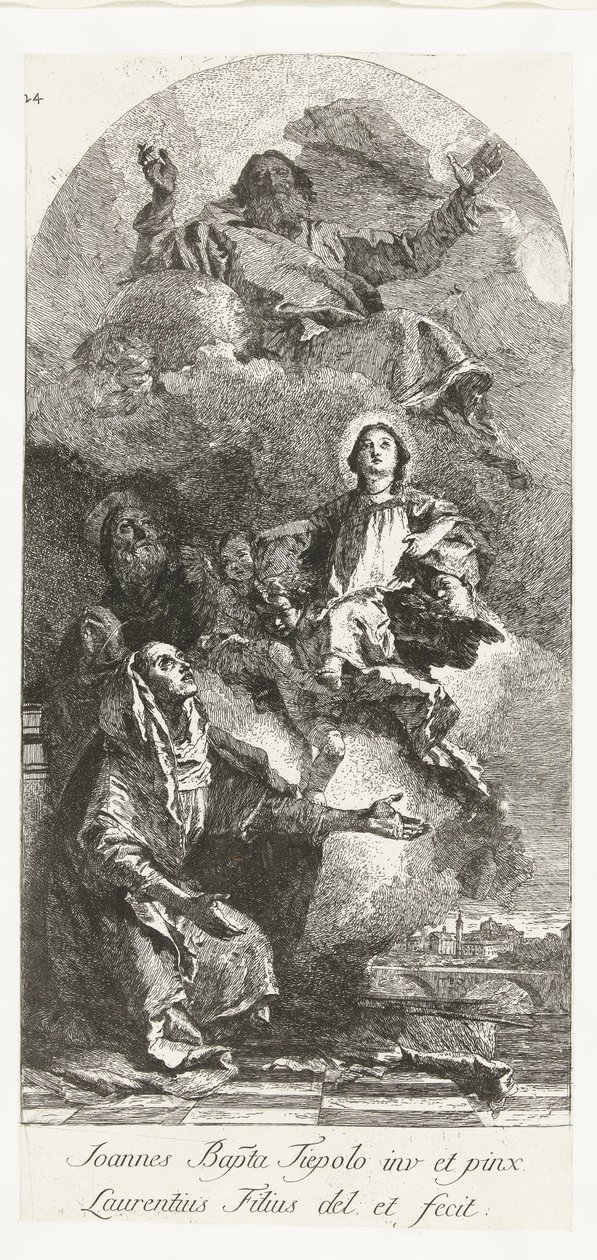 القديس يواكيم وحنة مع الله الآب والعذراء القديسة حنة ويواكيم مع مريم والله الآب بواسطة Lorenzo Baldissera Tiepolo