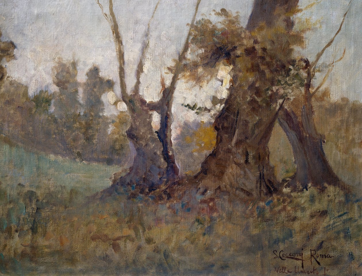 فيلا بورغيزي ، لورنزو سيكوني (1863-1947) ، زيت على قماش. إيطاليا ، القرن العشرين. بواسطة لورينزو سيكوني