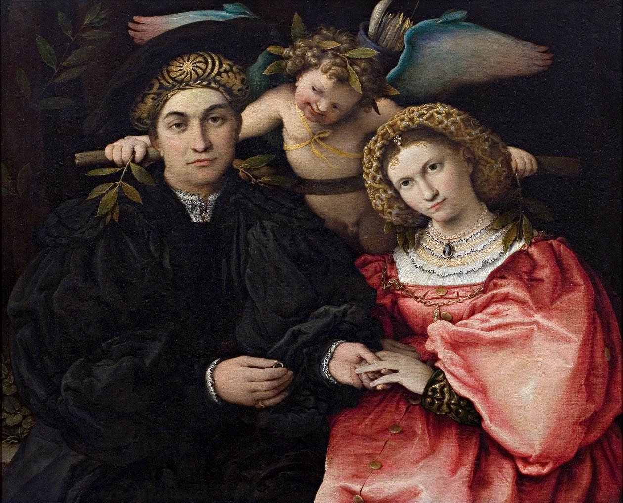 Portrait of Marsilio Cassotti and His Bride Faustina - Lotto, Lorenzo (1480-1556) - 1523 - Oil on wood - 71x84 - Museo del Prado, Madrid بواسطة لورينزو لوتو