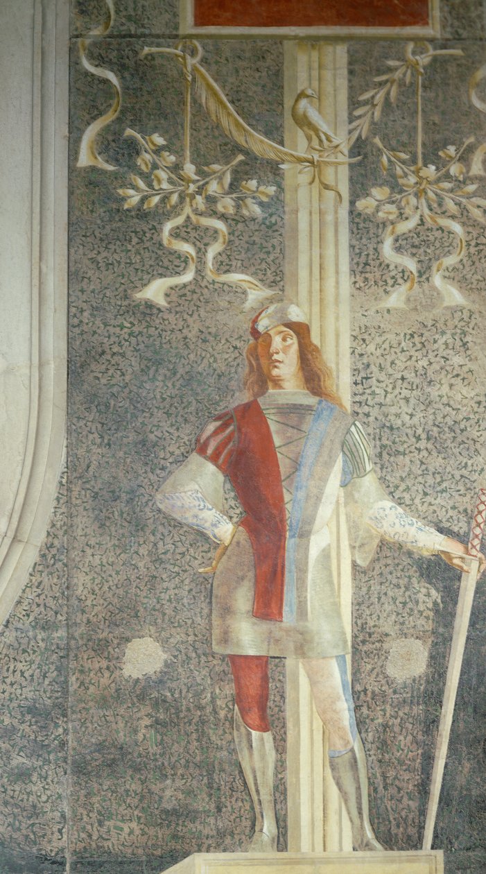 شاهد قبر السناتور أوغسطين أونيغو ، بقلم لورينزو لوتو (حوالي 1480-1556) ، تفاصيل شكل الصفحة ، كنيسة سان نيكولو ، تريفيزو بواسطة لورينزو لوتو