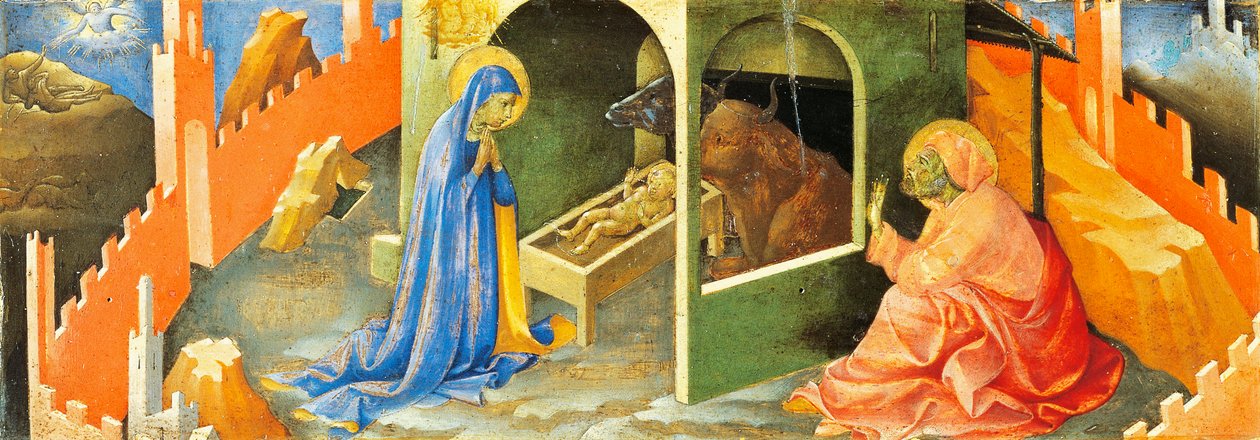 ميلاد المسيح، جزء من البريدلا، بريشة لورنزو موناكو (1370 - حوالي 1425)، زيت على لوح بواسطة لورينزو موناكو
