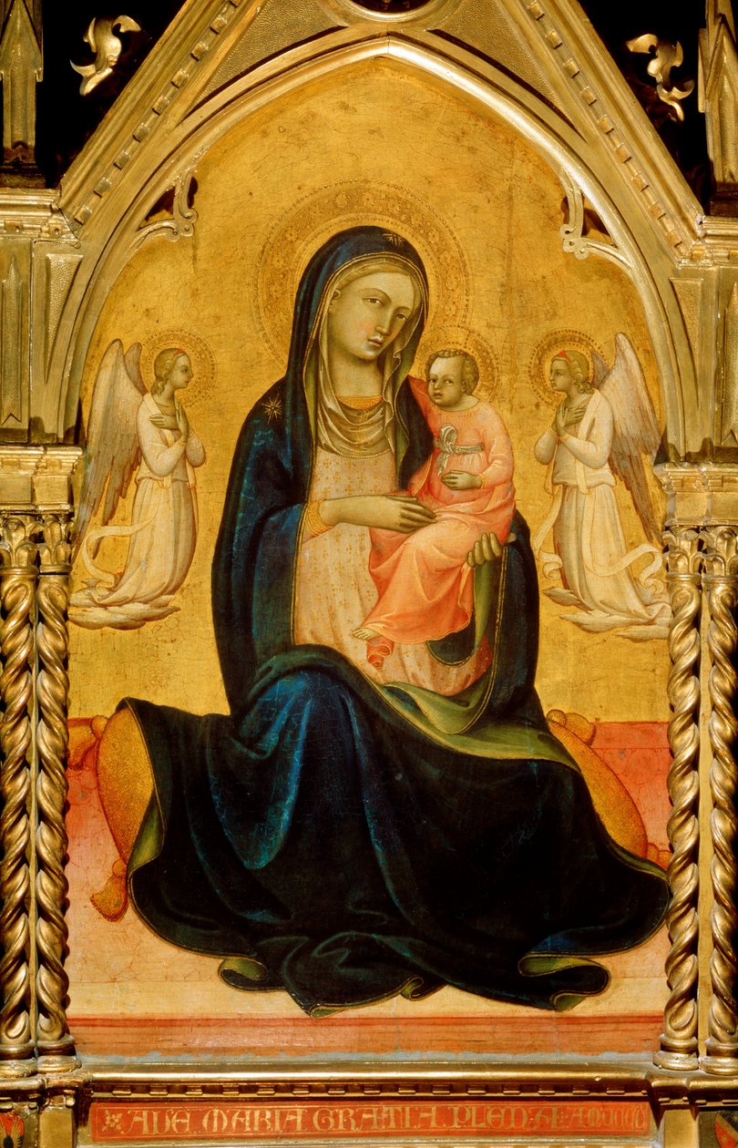 العذراء والطفل مع الملائكة مادونا من التواضع ، c1408-c1410 بواسطة لورينزو موناكو