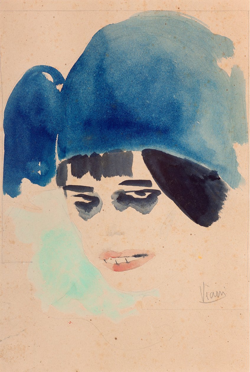 صورة شخصية ، حوالي عام 1912 (ألوان مائية وقلم رصاص على ورق) بواسطة لورينزو فياني