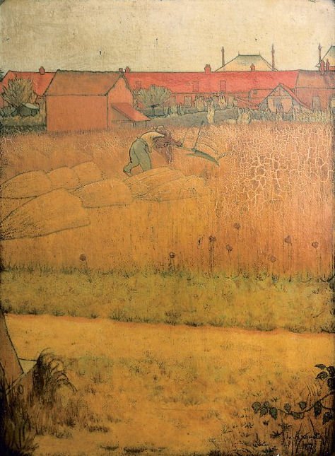 Le FauchernCatala: El segadornEnglish: The Harvest أو Mower at Noon reapern بواسطة لويس أنكين