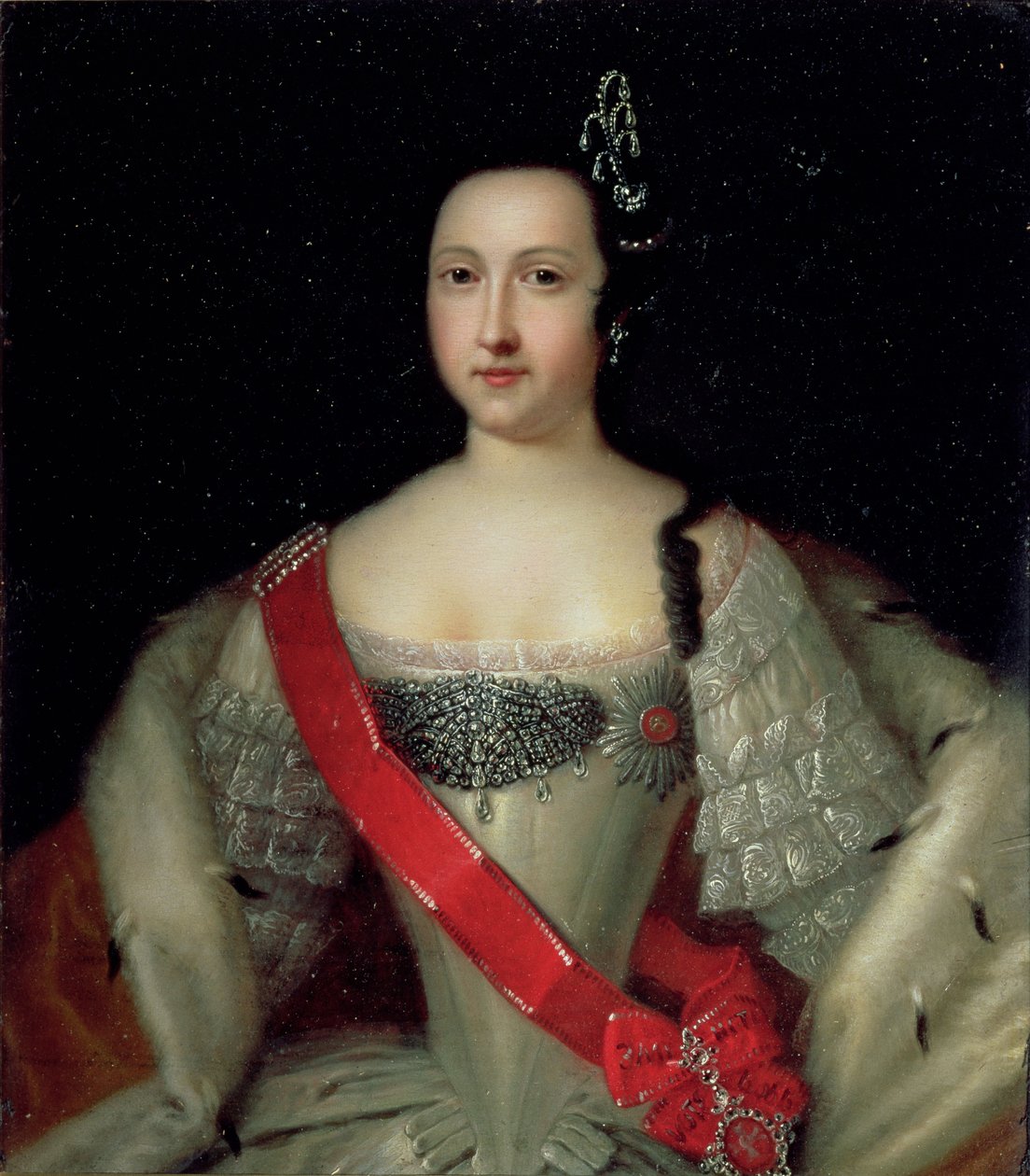 صورة للأميرة آنا (1718-46) ، والدة الإمبراطور إيفان السادس (1740-64) ، بعد عام 1733 بواسطة لويس كارافاكي