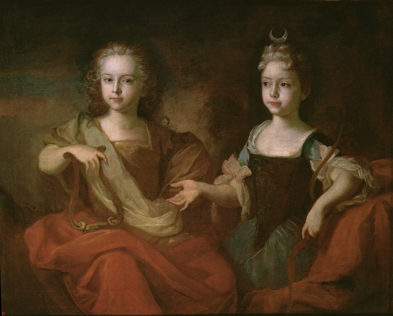 Tsarevich Peter Alekseevitch و Tsarevna Nathalie Alekseevna مثل Apollo و Diana ، c.1722 بواسطة لويس كارافاكي