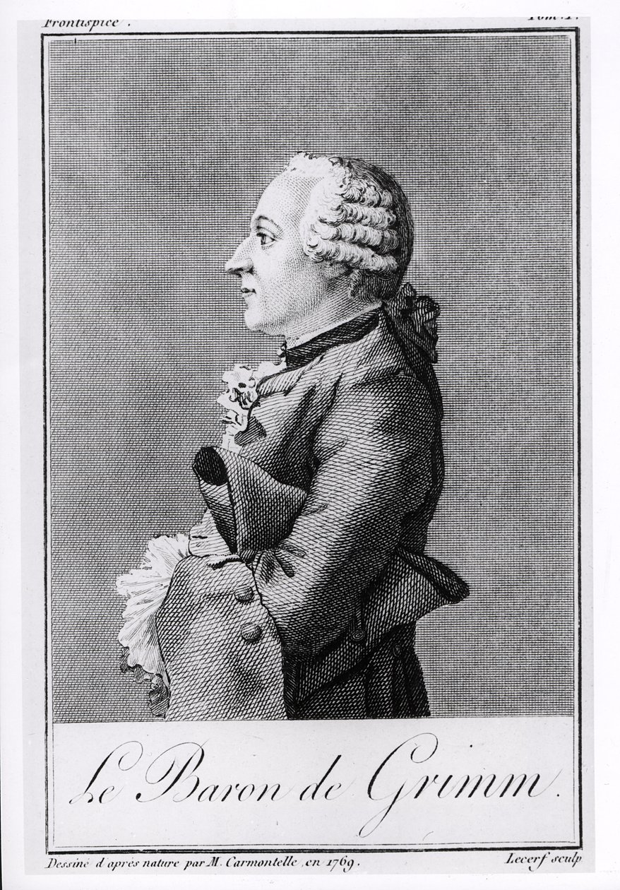 البارون فريدريش ملكيور جريم (1723-1807) ، منقوش بواسطة Lecerf ، 1769 بواسطة لويس كاروجيس ديت كارمونتيل