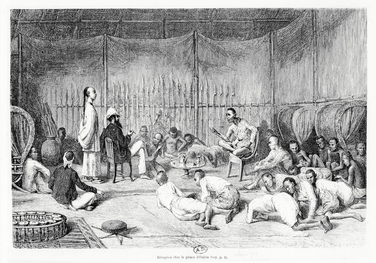 استقبال أمير أوفون ، لاوس ، 1877 بواسطة لويس ديلابورت