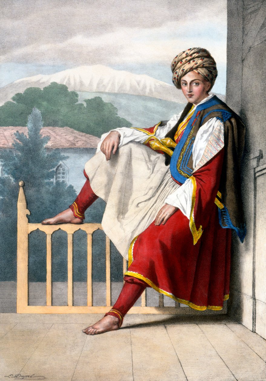 صفحة من Veli - اللوحة XII ، محفورة بواسطة Lemercier من "Voyage à Athènes et a à Constantinople" ، كتبها ويصورها دوبري ، 1828 بواسطة لويس دوبري